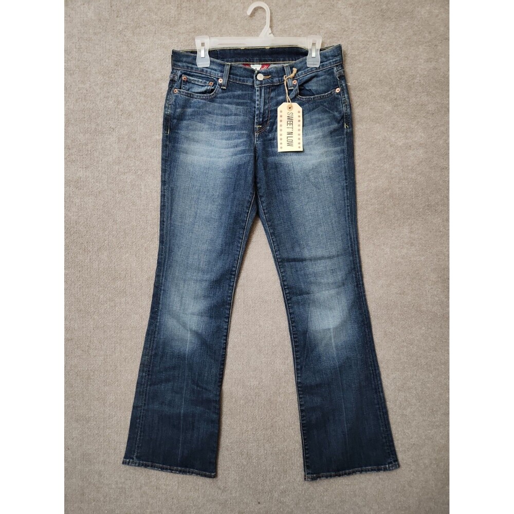 Lucky Brand Sweet N Low Bootleg Jeans Womens 8 29 Blue Dark Wash Stretch NEW